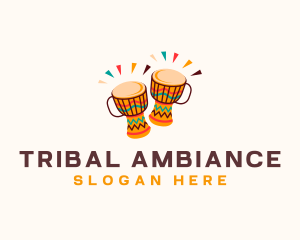 Djembe Drum Instrument logo design