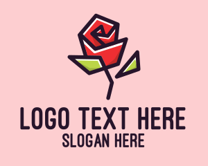 Geometric Rose Plant  logo