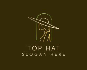 Feminine Designer Hat Fashionista logo design