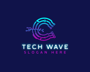 High Tech Digital Letter C logo