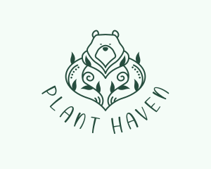 Bear Plant Zoology logo design