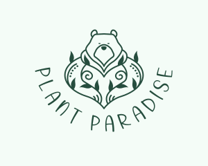 Bear Plant Zoology logo design