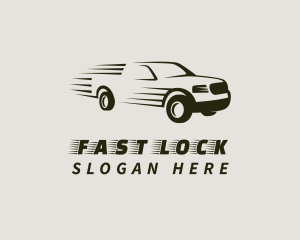 Fast Pickup Truck Transport logo design