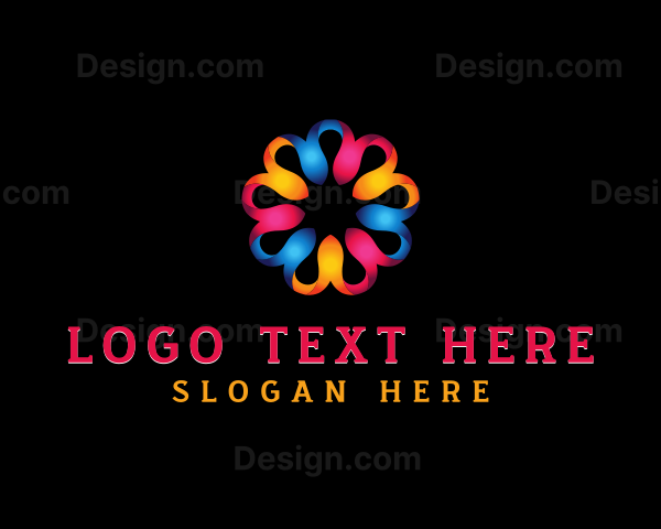 Colorful 3D Flower Logo