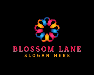 Colorful 3D Flower logo design