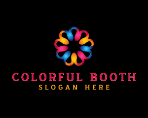 Colorful 3D Flower logo design