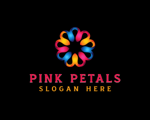 Colorful 3D Flower logo design