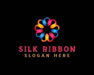 Colorful 3D Flower logo design