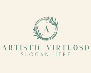 Botanical Skincare Wreath logo design