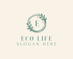 Botanical Skincare Wreath logo design