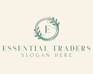 Botanical Skincare Wreath logo design