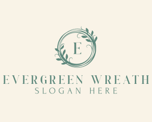 Botanical Skincare Wreath logo design