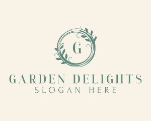 Botanical Skincare Wreath logo design