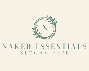 Botanical Skincare Wreath logo design