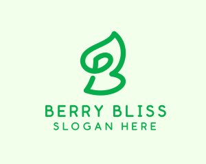 Green Plant Letter B logo design