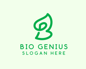 Green Plant Letter B logo design