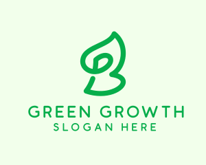 Green Plant Letter B logo