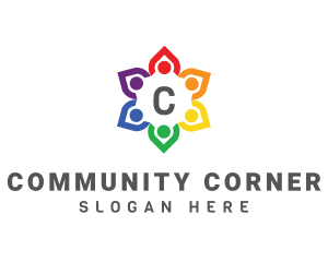 Group Community Flower logo design