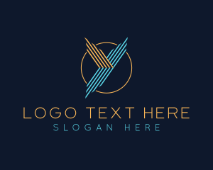 Linear Letter Y Badge logo
