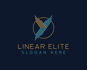 Linear Letter Y Badge logo