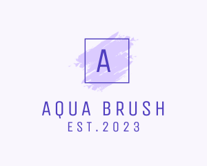 Purple Square Brush  Cosmetics logo design