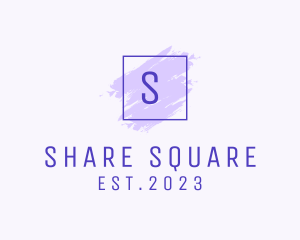 Purple Square Brush  Cosmetics logo design
