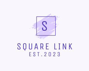 Purple Square Brush  Cosmetics logo design