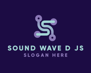 Digital Circuit Letter S  logo design