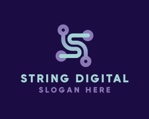 Digital Circuit Letter S  logo design