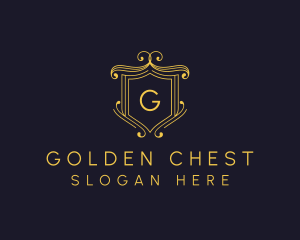 Golden Royal Shield logo design