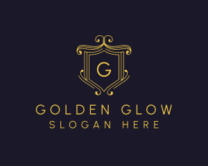 Golden Royal Shield logo design