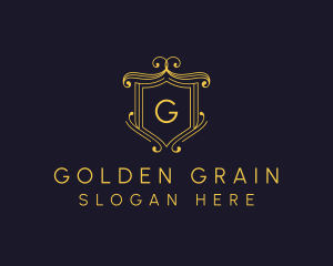 Golden Royal Shield logo design