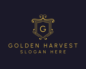 Golden Royal Shield logo design