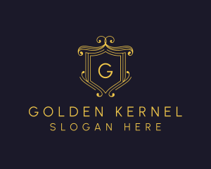 Golden Royal Shield logo design