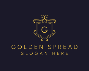 Golden Royal Shield logo design