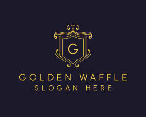 Golden Royal Shield logo design