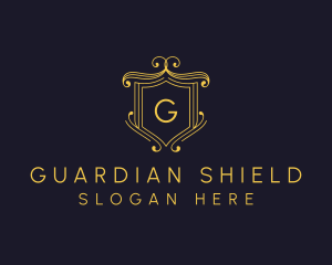 Golden Royal Shield logo design