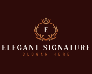 Elegant Crown Crest logo design