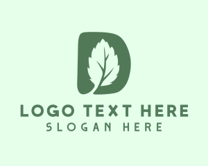 Green Floral Letter D logo