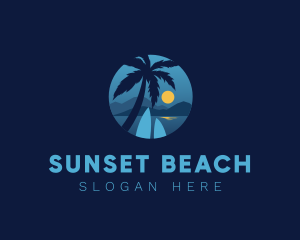 Moon Beach Surfboard logo design