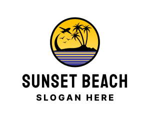 Sunset Beach Plane Tour logo design