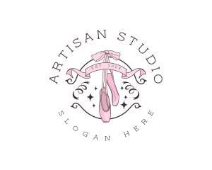 Ballerina Ballet Shoe logo design