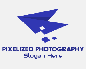 Blue Geometric Plane logo design