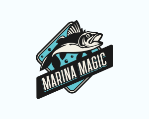 Marina Fishing Fisheries logo design