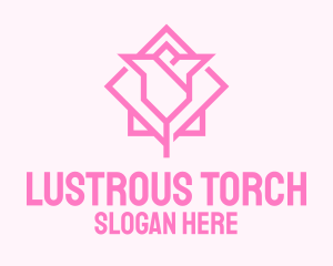 Pink Tulip Flower  Logo