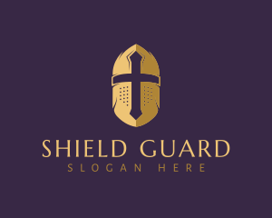 Crusader Armor Helmet logo design