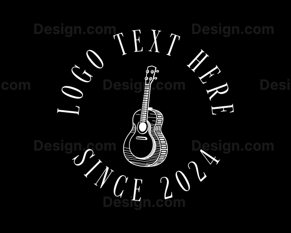 Acoustic Guitar Instrument Logo