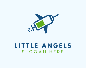 Airplane Vaccination Syringe logo