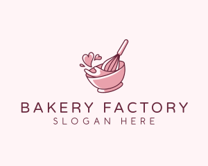 Whisk Bakery Heart logo design