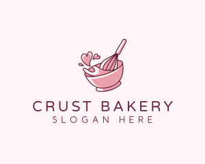 Whisk Bakery Heart logo design